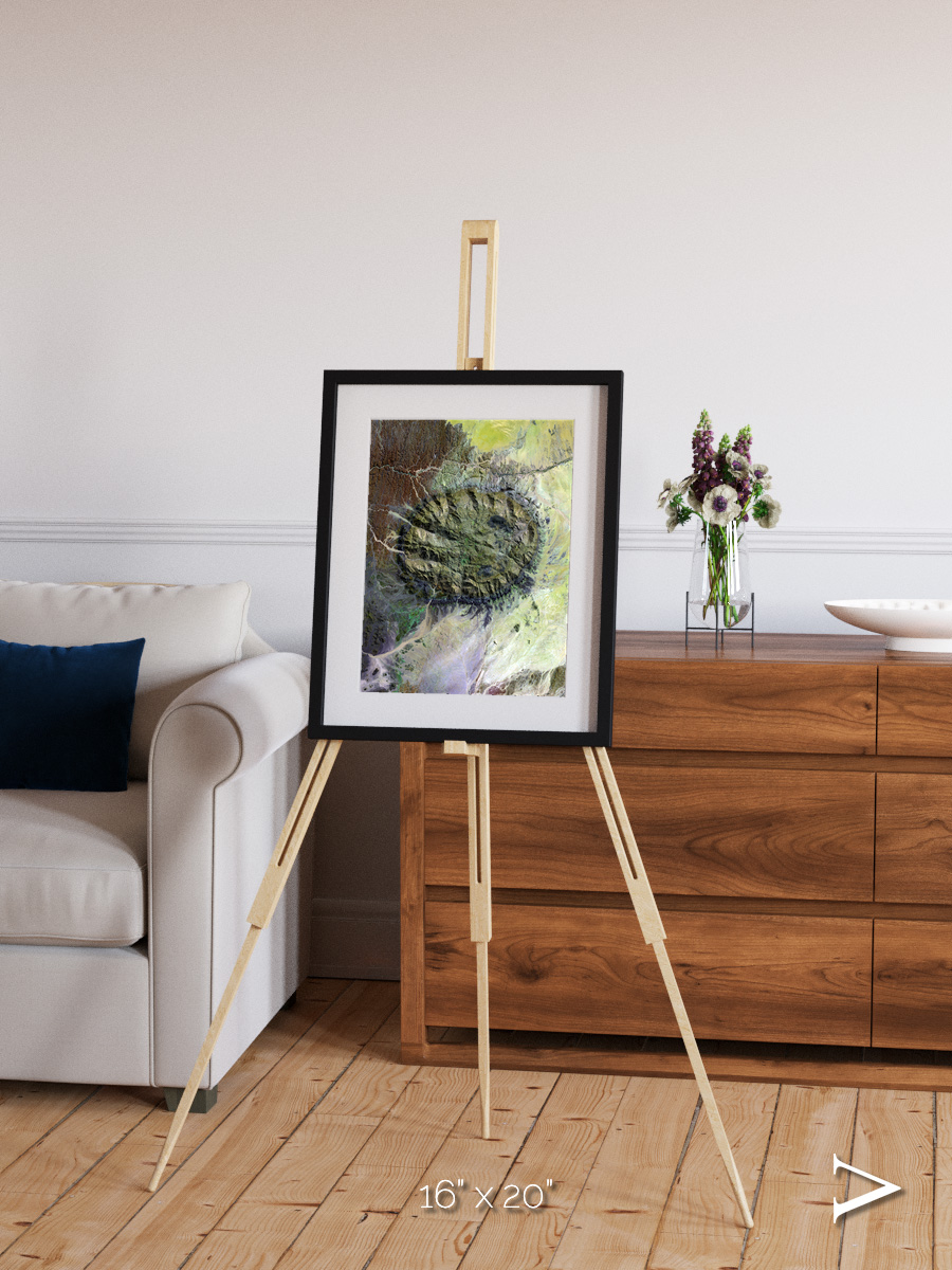 Windwritten Dunes, Brandberg Massif Framed & Mounted Print