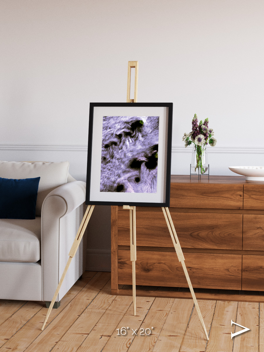 Vortices over Broutona, Kuril Islands Framed & Mounted Print