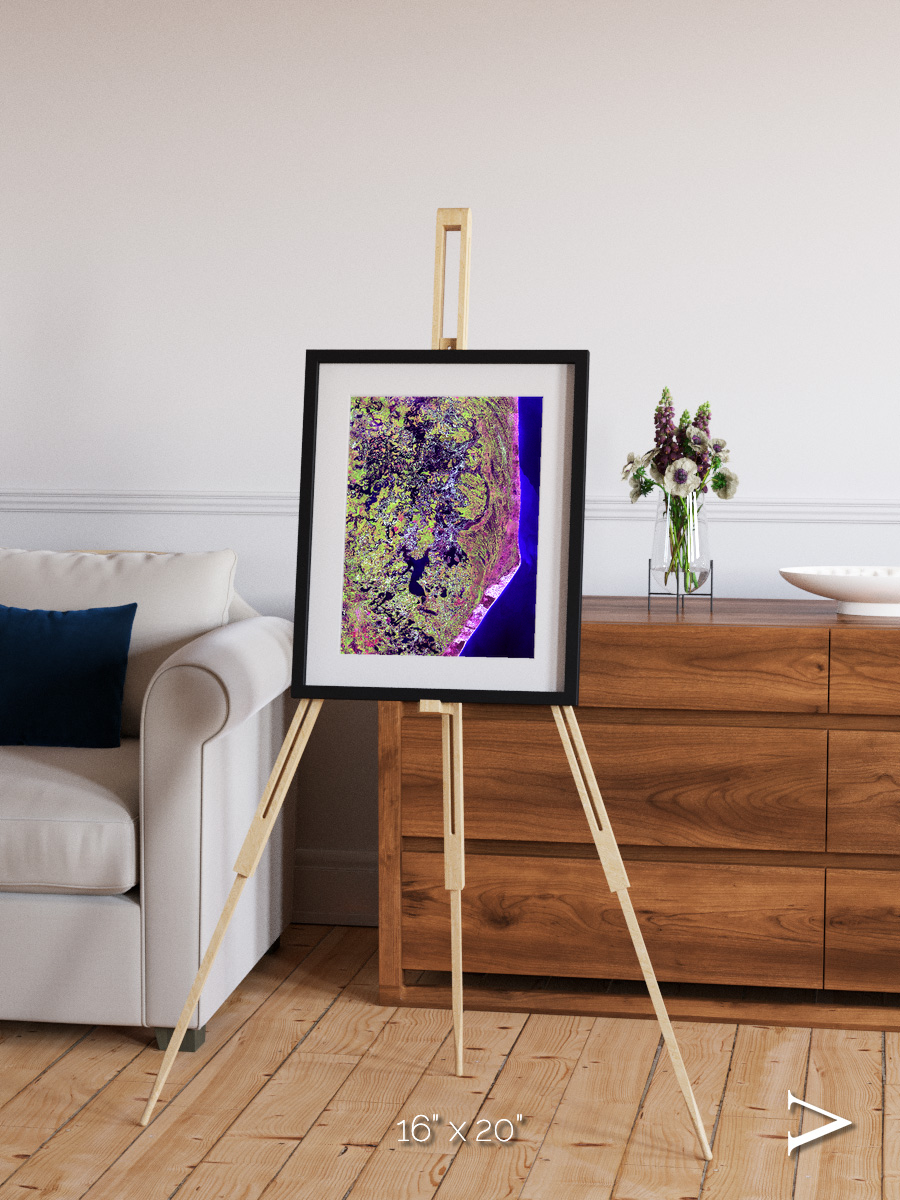 Wetland Mosaic, Cabo San Antonio Framed & Mounted Print