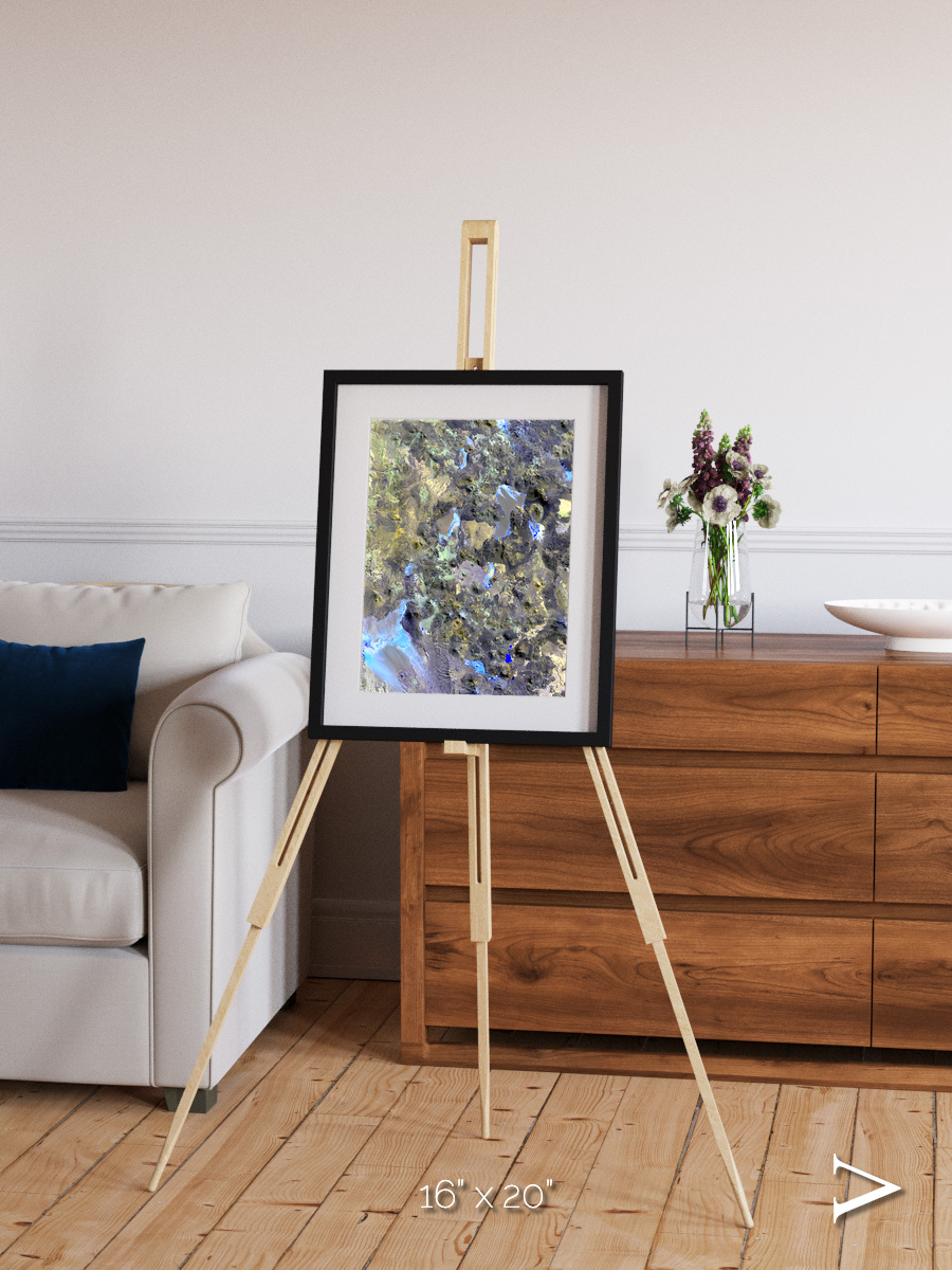 Lava Lines, Chilean Volcanoes Framed & Mounted Print
