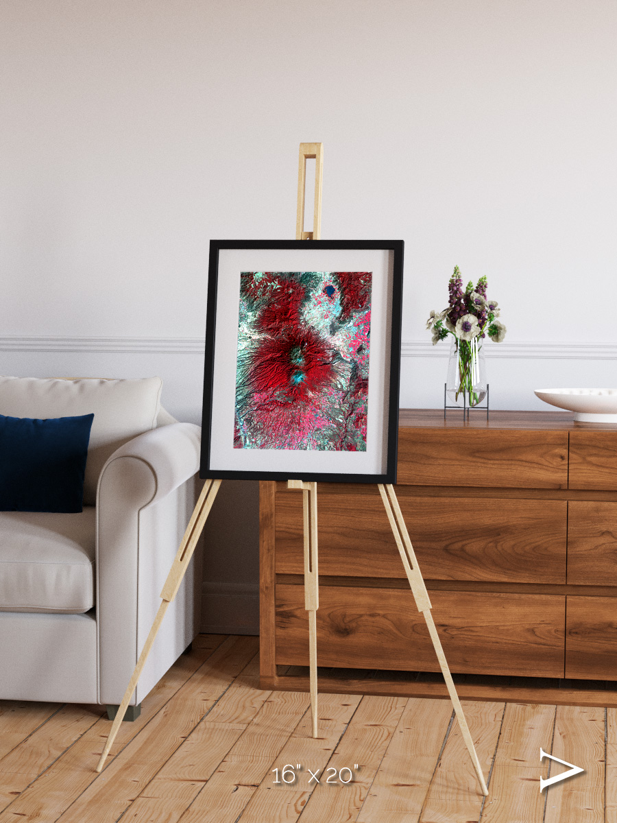 Lava Lines, Colima Volcano Framed & Mounted Print