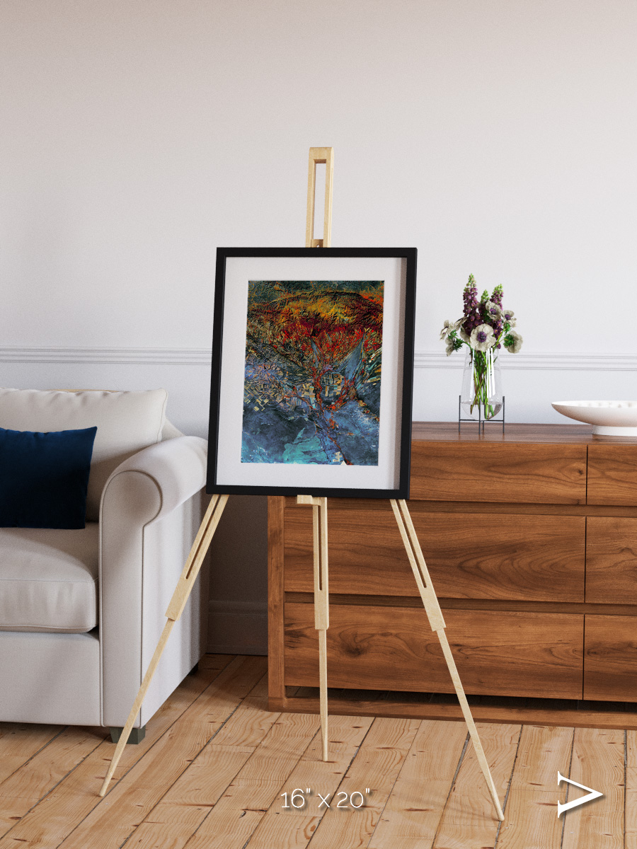 Geometric Fields, Eastern Kazakhstan Framed & Mounted Print