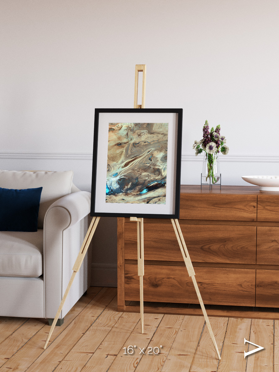 Saline Patterns, Dasht-e Kevir Framed & Mounted Print