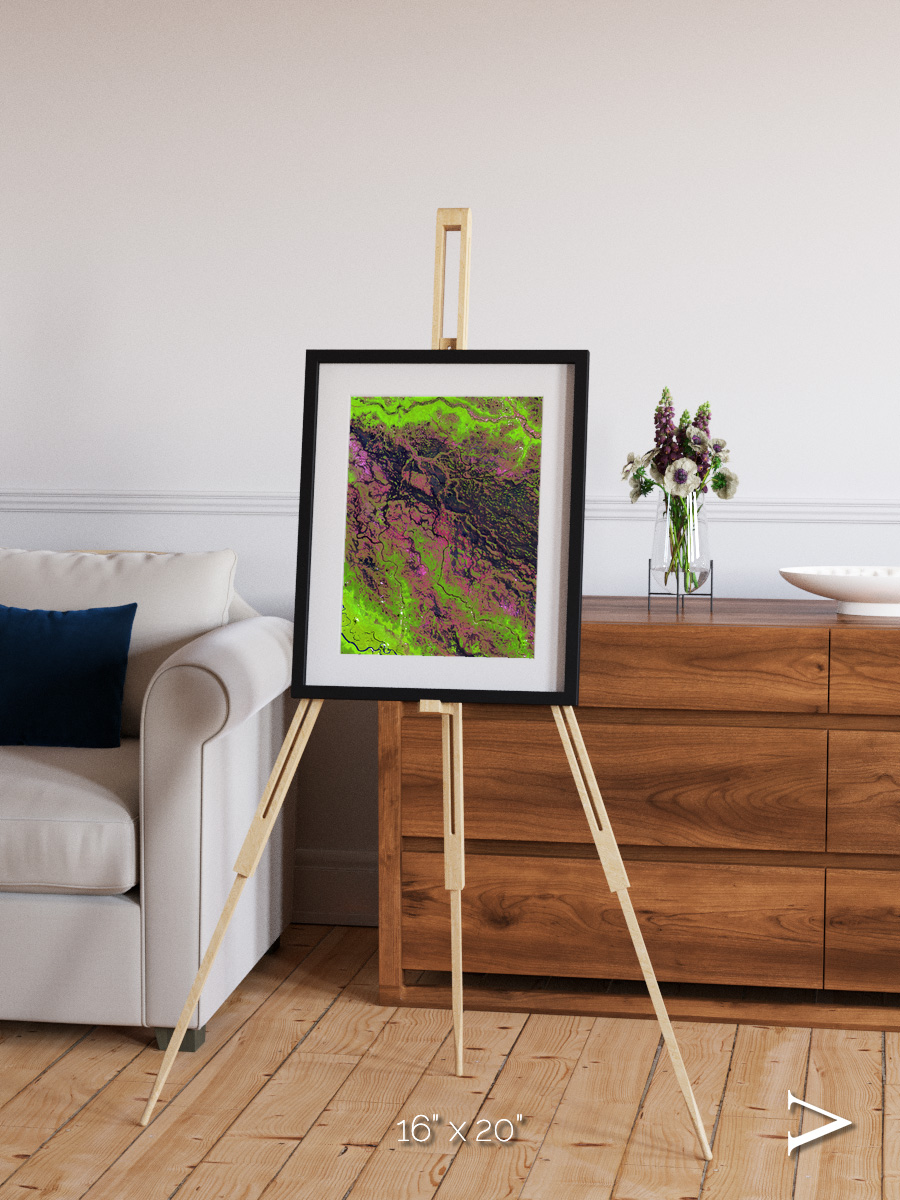 Channel Lines, Demini River Framed & Mounted Print