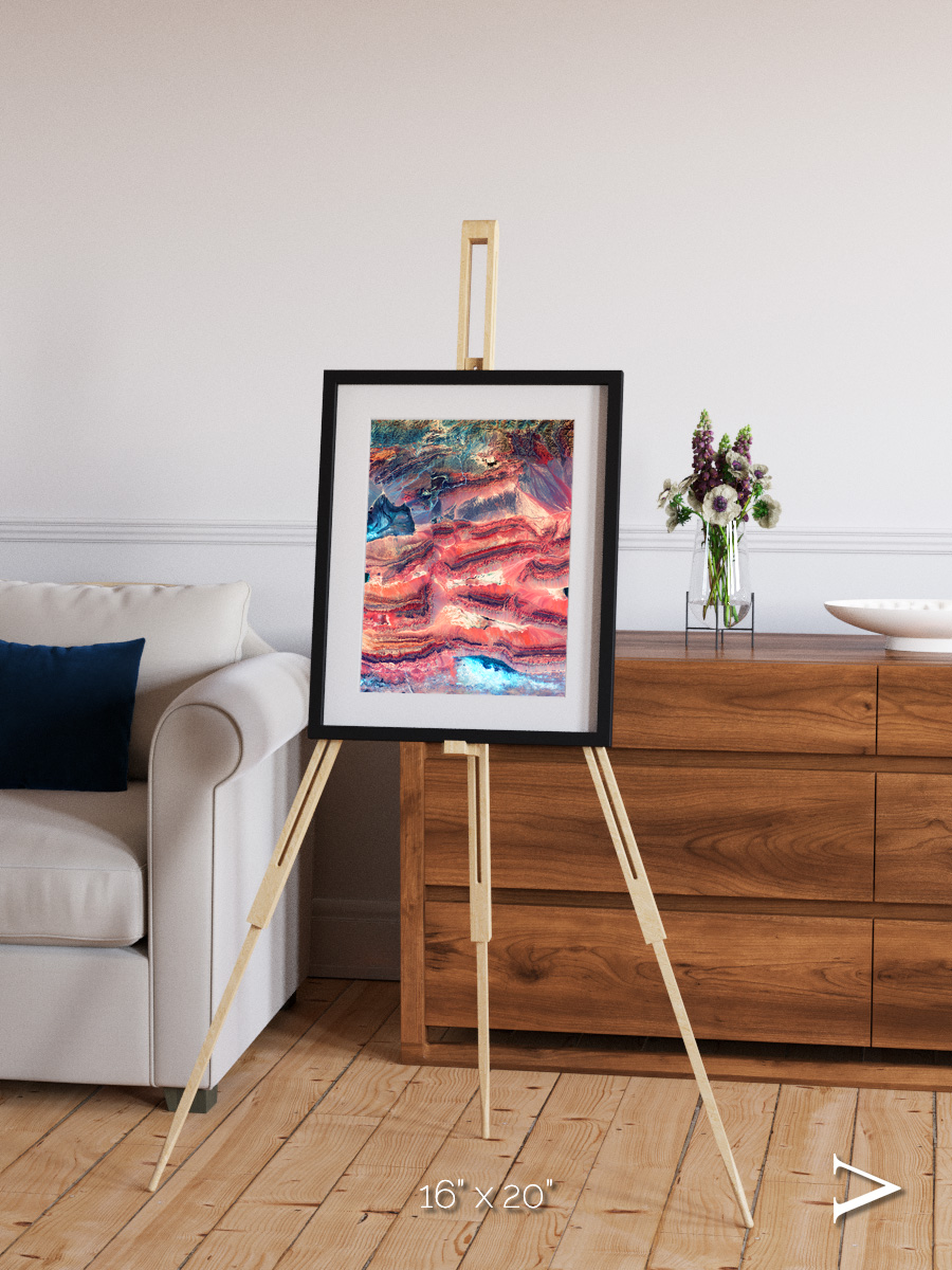 Fractured Earth, Western China Framed & Mounted Print