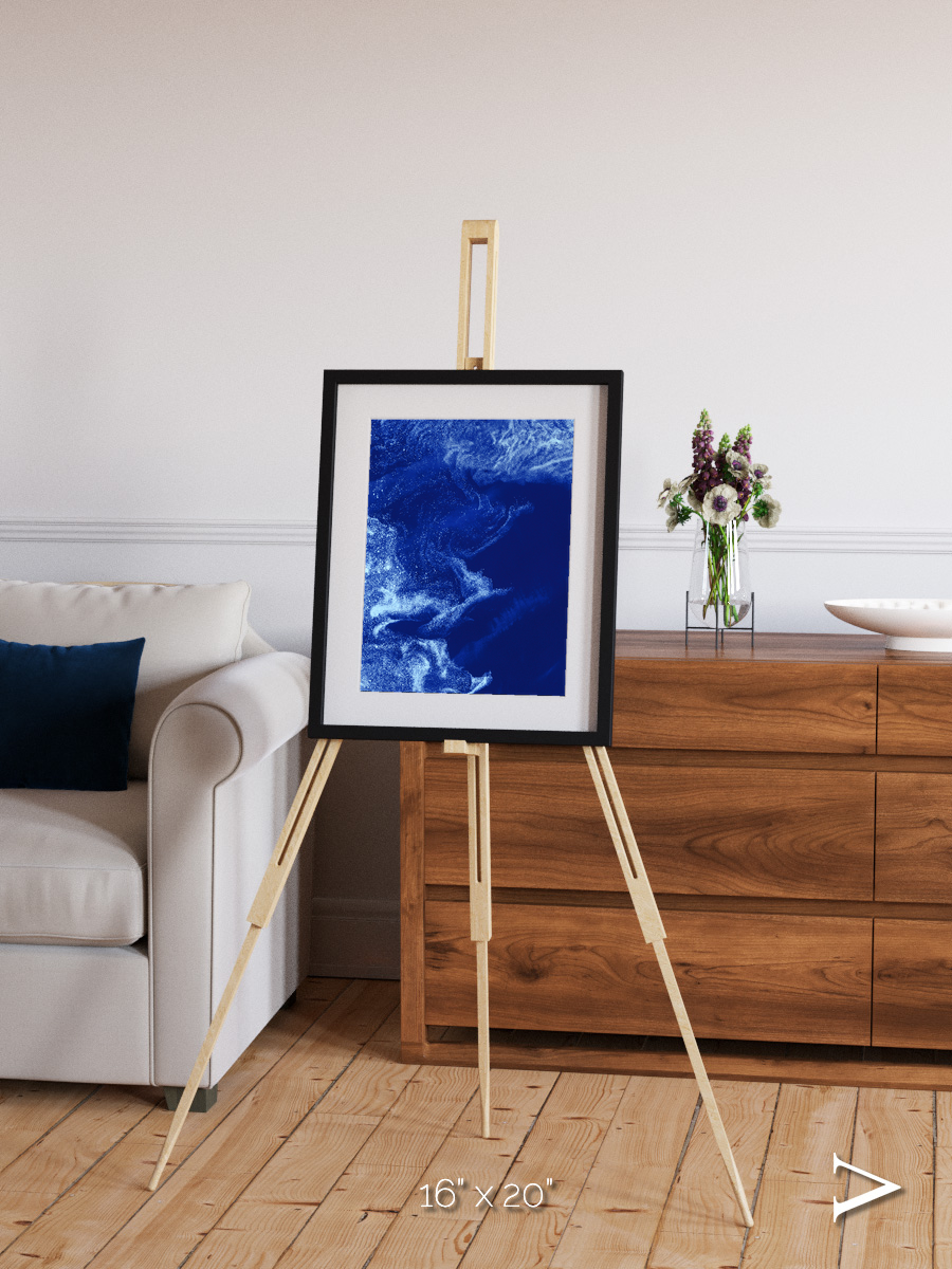 Wind Signatures, Ice Stars Framed & Mounted Print