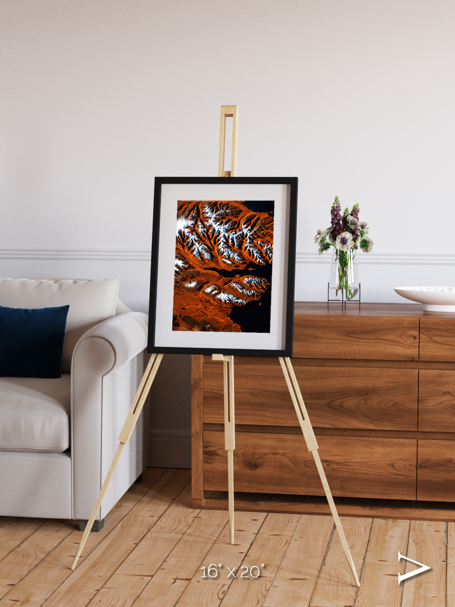 Striped Coast, Eyjafjörður Framed & Mounted Print