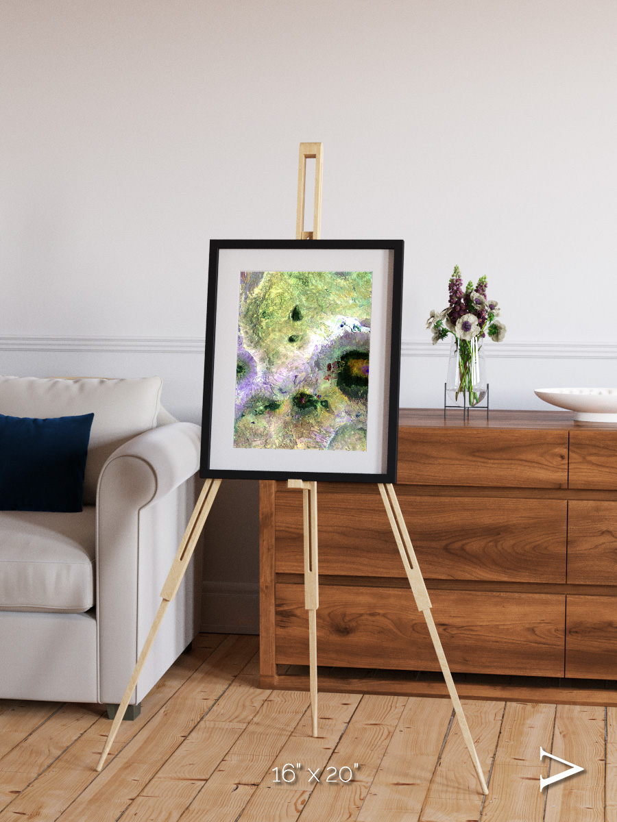 Folded Ridges, Kilimanjaro Framed & Mounted Print