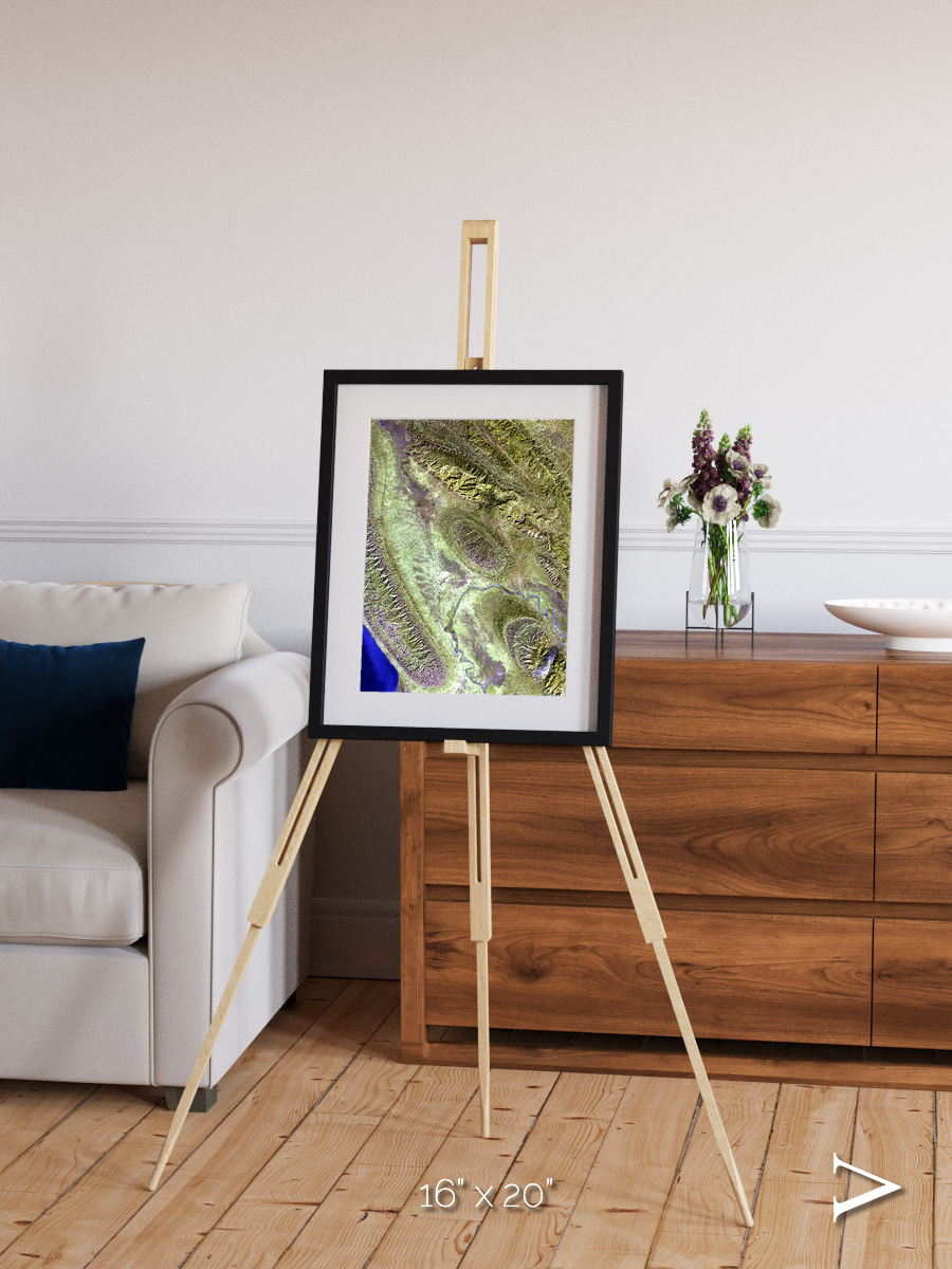 Channel Lines, Konari Iran Framed & Mounted Print