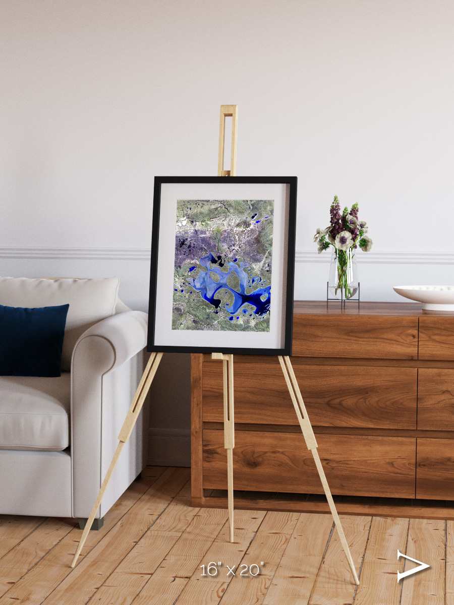 Lake Lines, Lake Carnegie Framed & Mounted Print