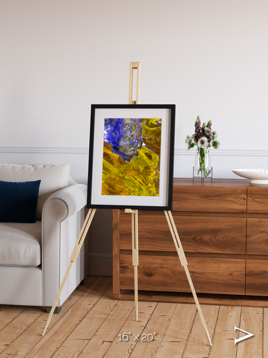 Saline Patterns, Lake Disappointment Framed & Mounted Print