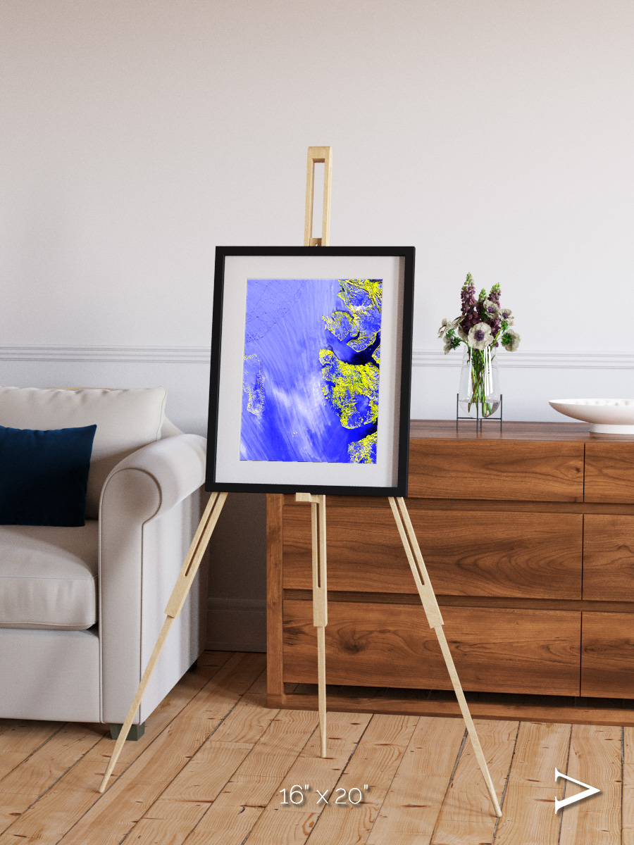 Islands in Snow, High Arctic Framed & Mounted Print