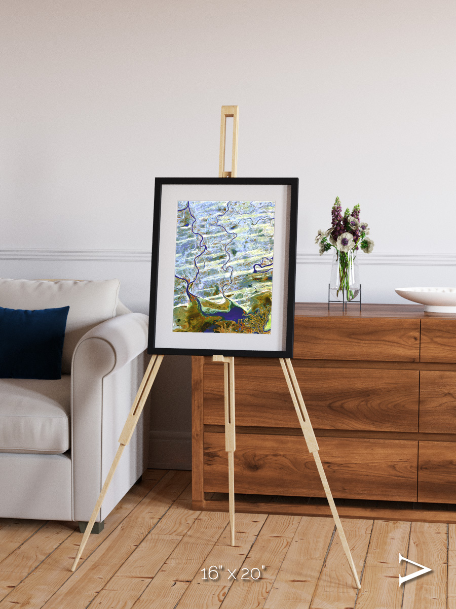 Islands in Blue, Niger River Framed & Mounted Print