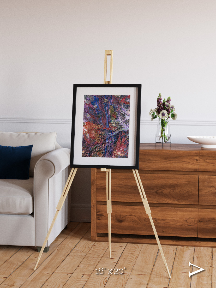 Geologic Tapestry, Asharah Fault Zone Framed & Mounted Print