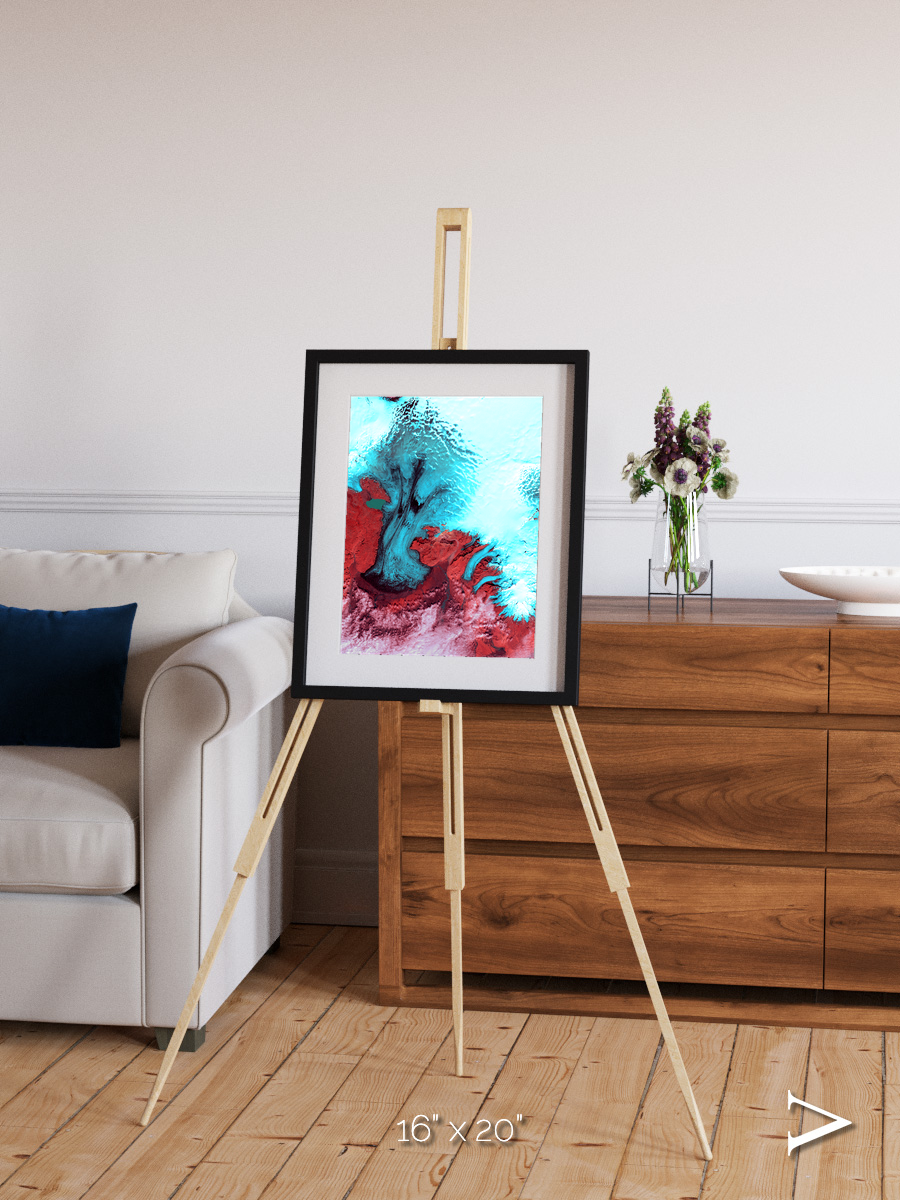 Polar Flow, Vatnajokull Glacier Ice Cap Framed & Mounted Print