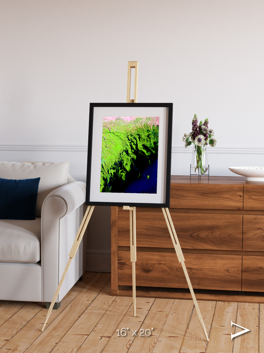 Delta Mosaic, Volga River Delta Framed & Mounted Print