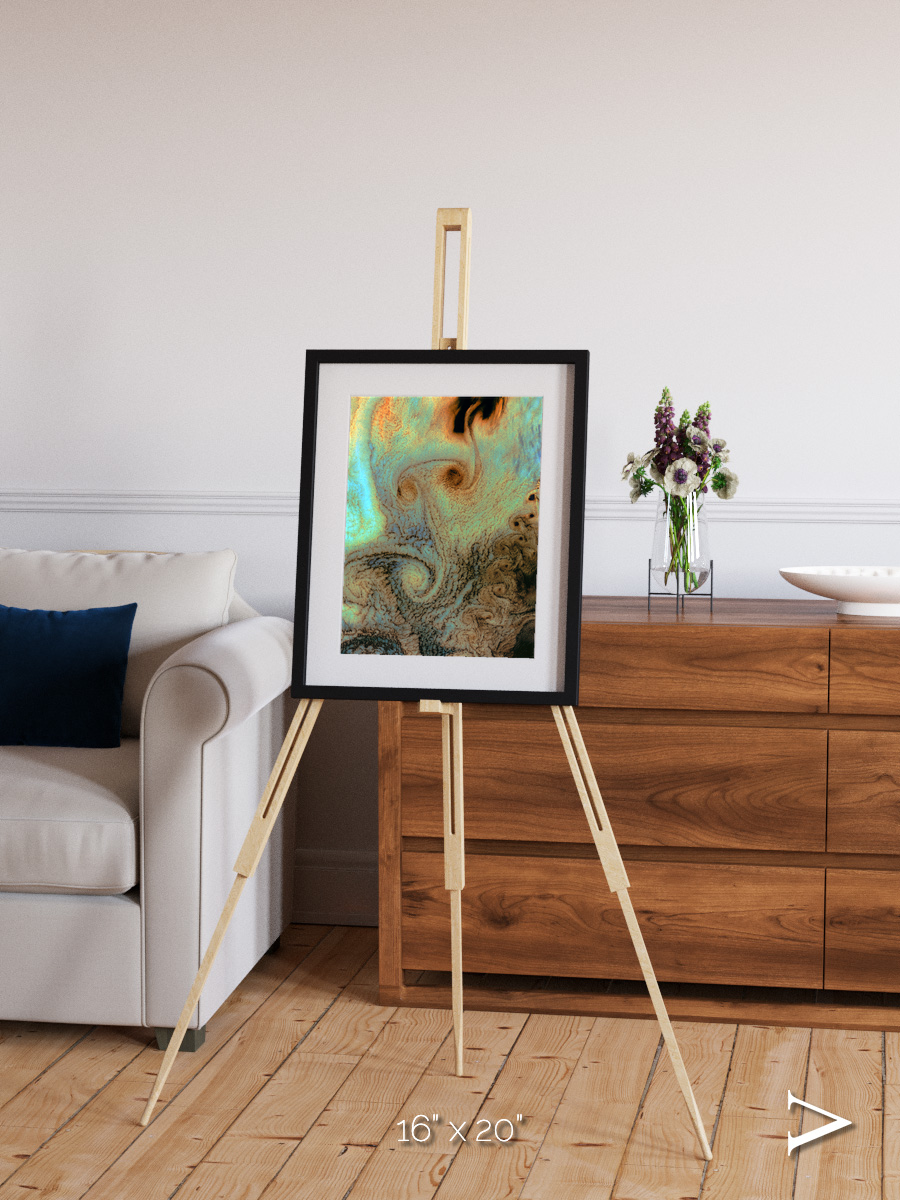 Atmospheric Patterns, Von Karman Vortices Framed & Mounted Print