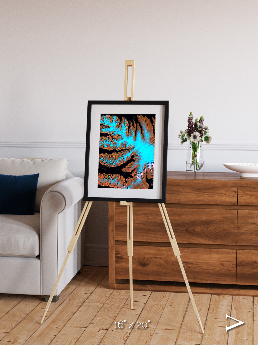 Frozen Currents, West Fjords Framed & Mounted Print