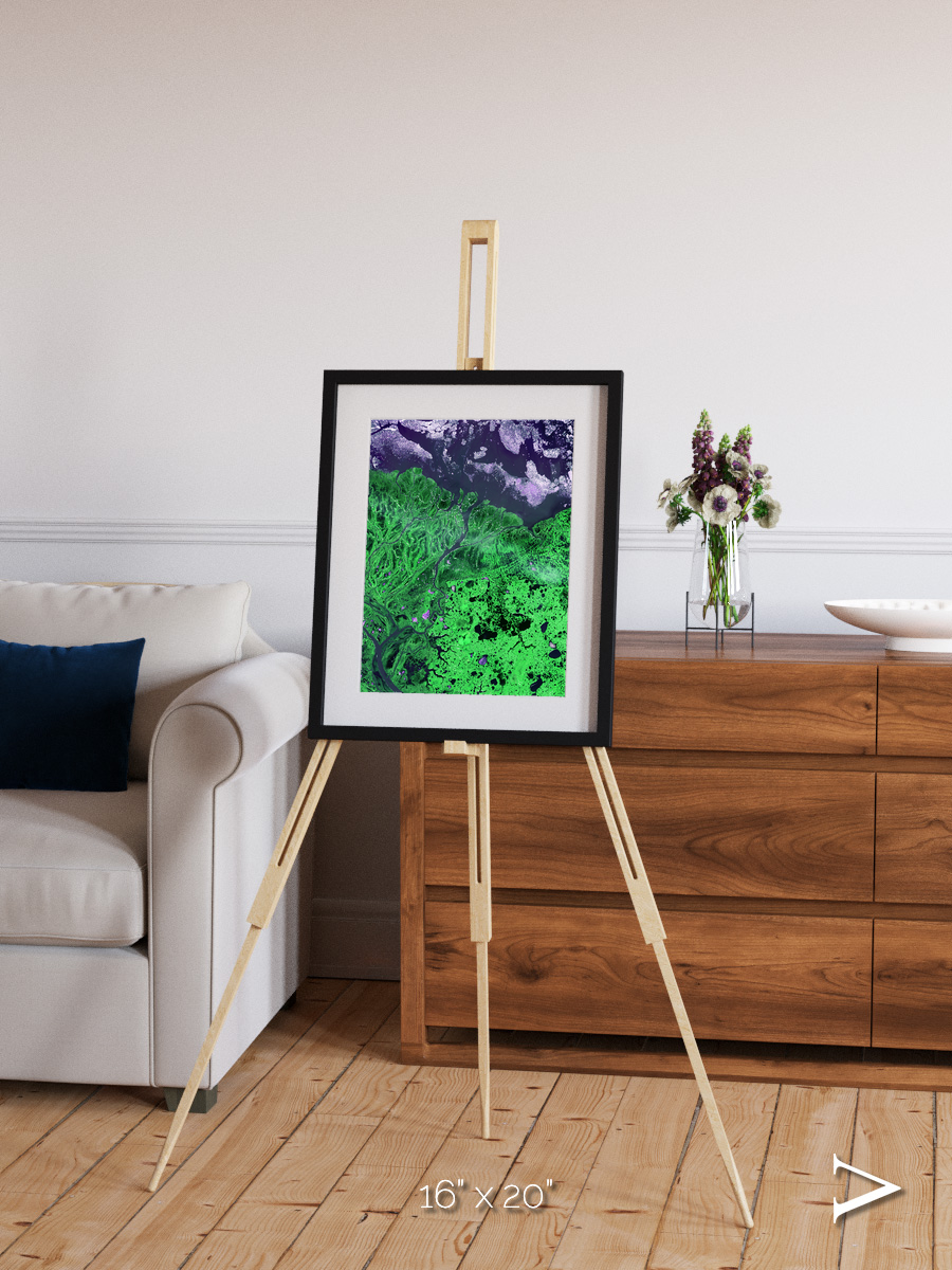 Polar Flow, Yukon Delta Framed & Mounted Print