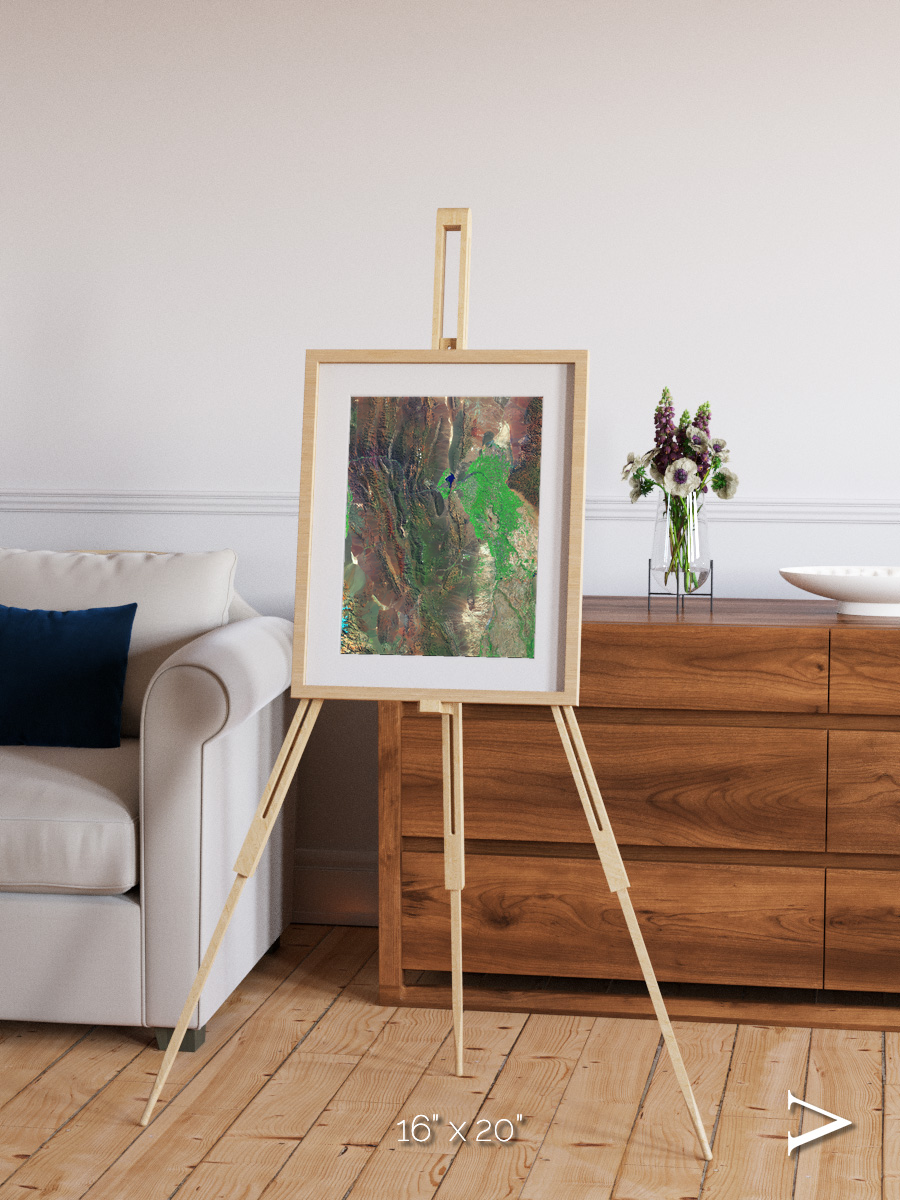 Channel Lines, Barreal Blanco Framed & Mounted Print