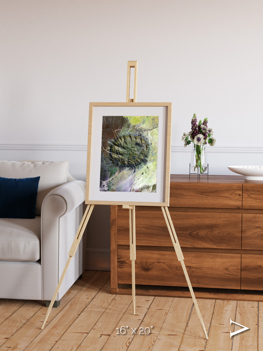 Windwritten Dunes, Brandberg Massif Framed & Mounted Print