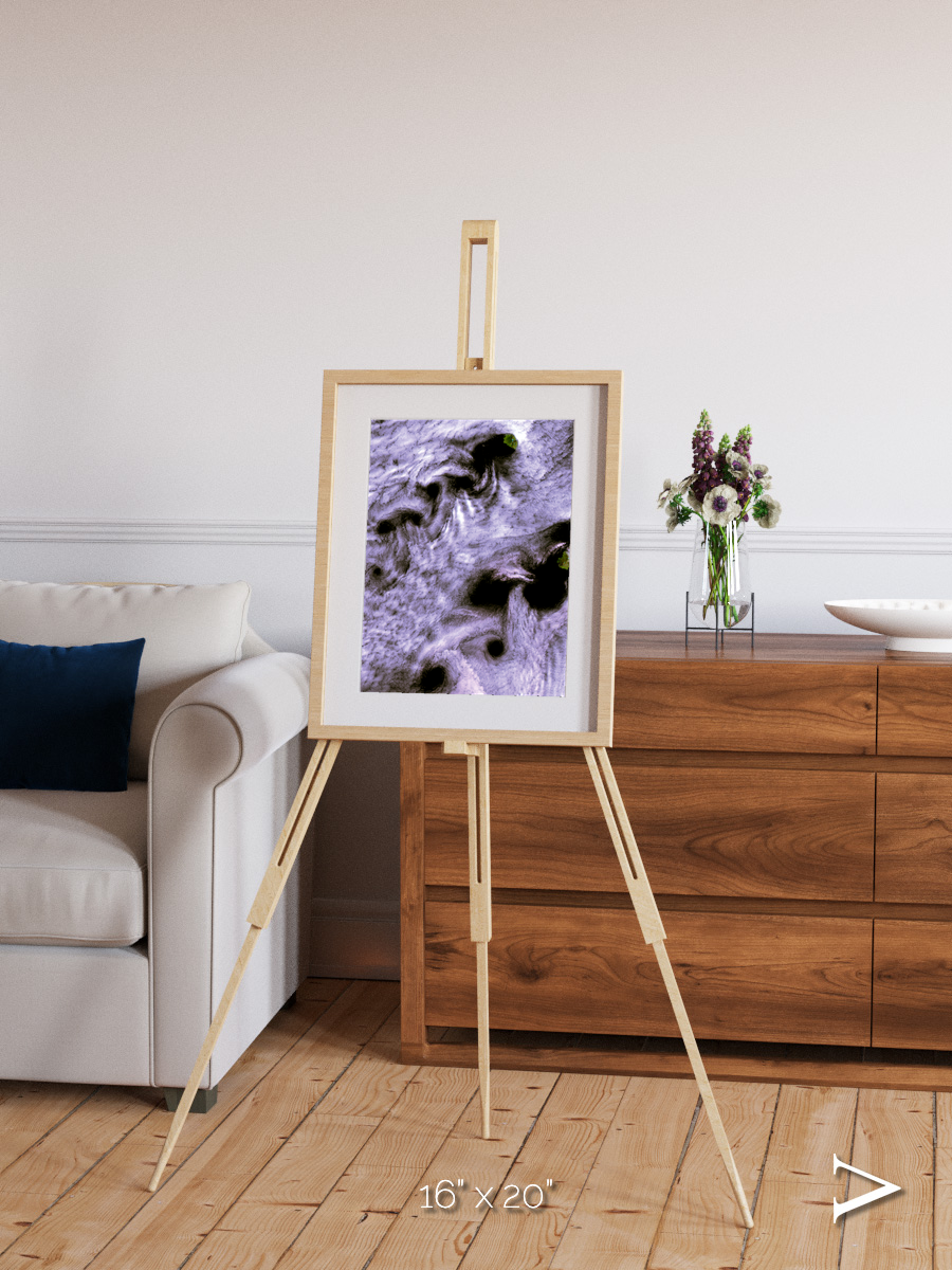 Vortices over Broutona, Kuril Islands Framed & Mounted Print