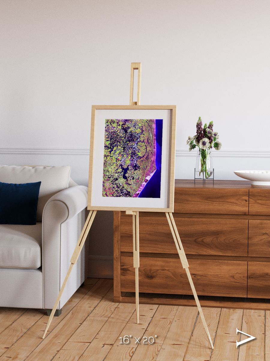 Wetland Mosaic, Cabo San Antonio Framed & Mounted Print