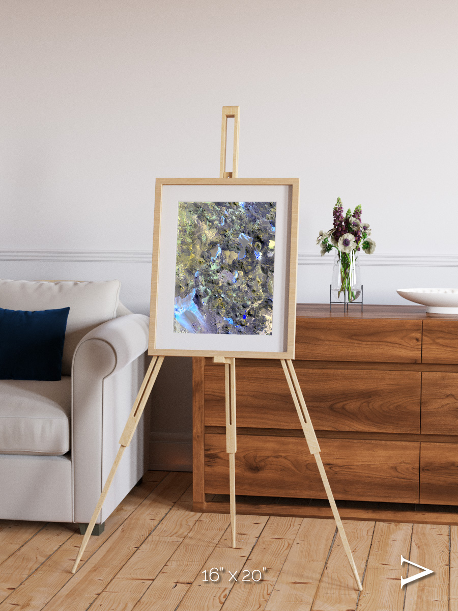 Lava Lines, Chilean Volcanoes Framed & Mounted Print