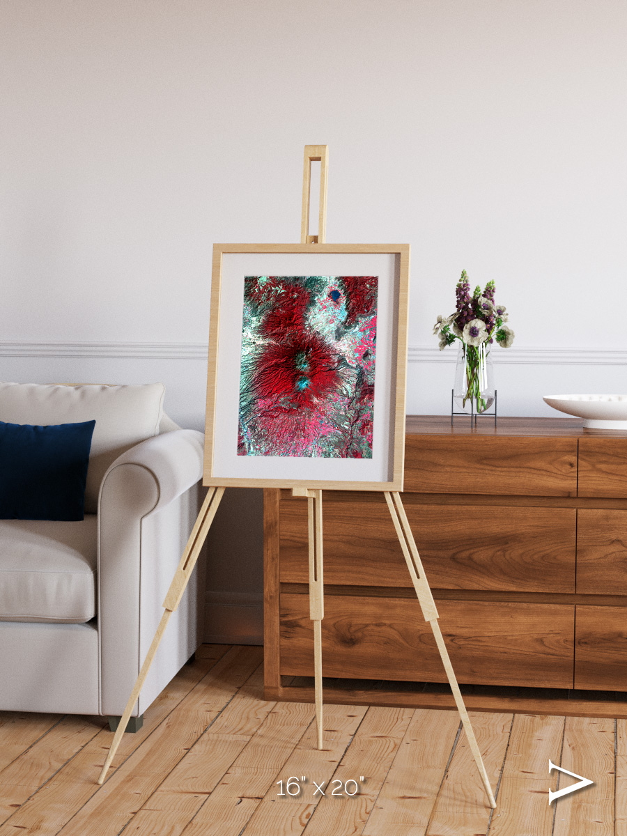 Lava Lines, Colima Volcano Framed & Mounted Print