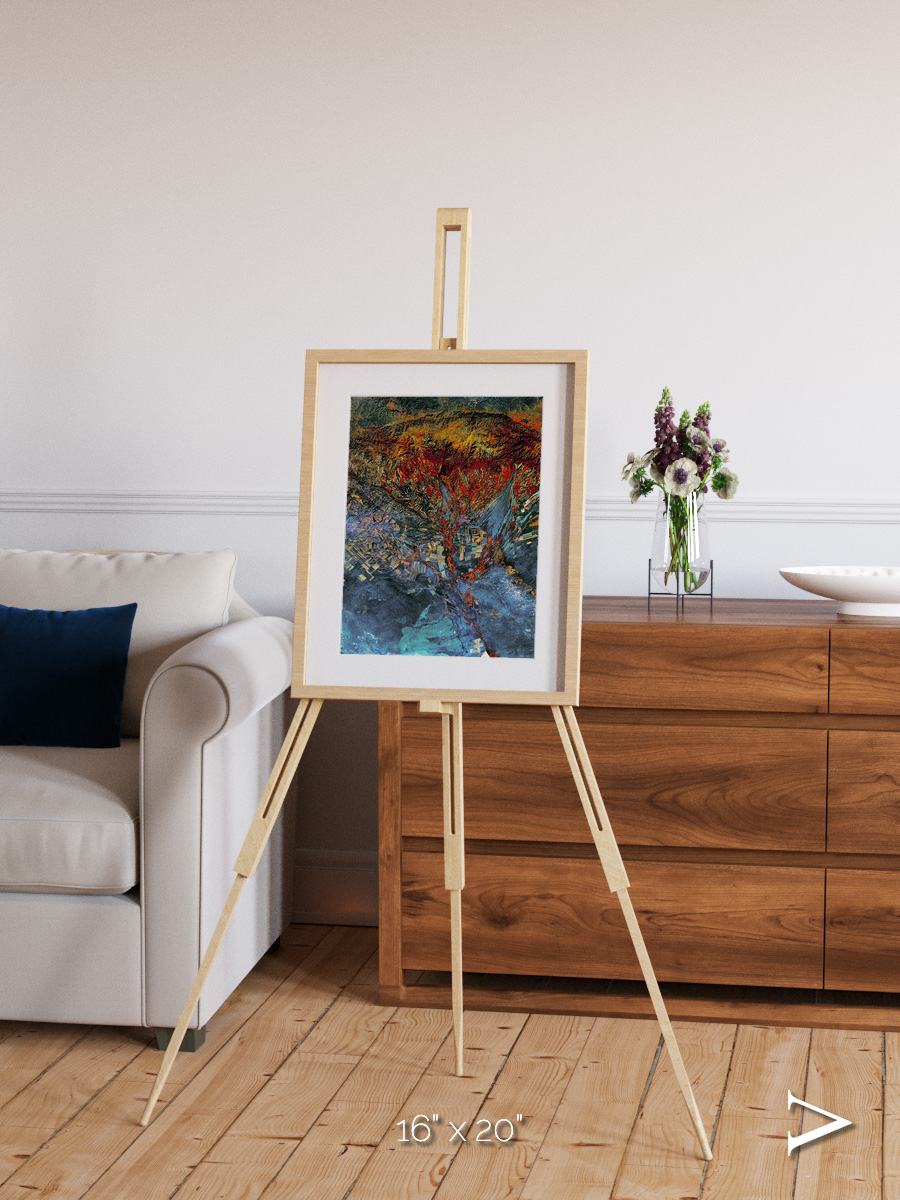 Geometric Fields, Eastern Kazakhstan Framed & Mounted Print