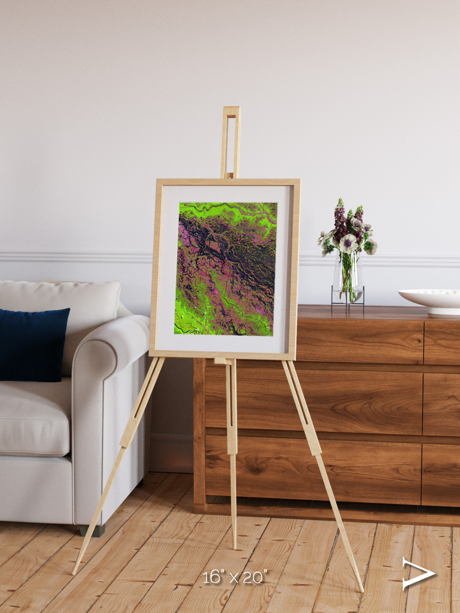 Channel Lines, Demini River Framed & Mounted Print