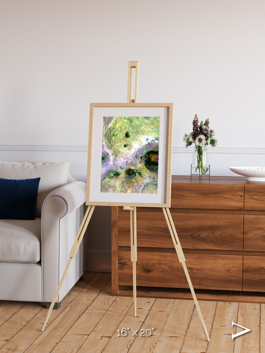 Folded Ridges, Kilimanjaro Framed & Mounted Print