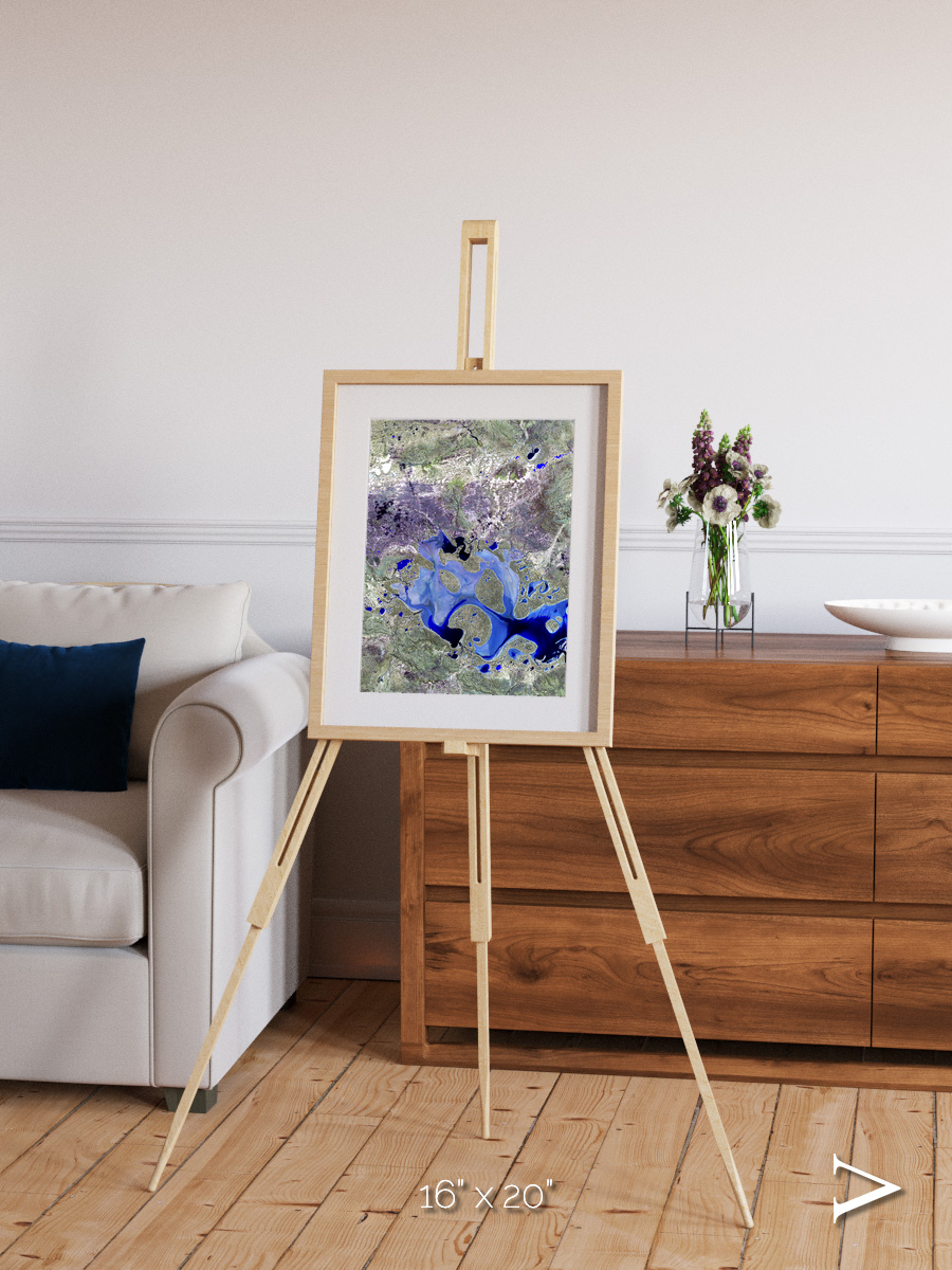 Lake Lines, Lake Carnegie Framed & Mounted Print