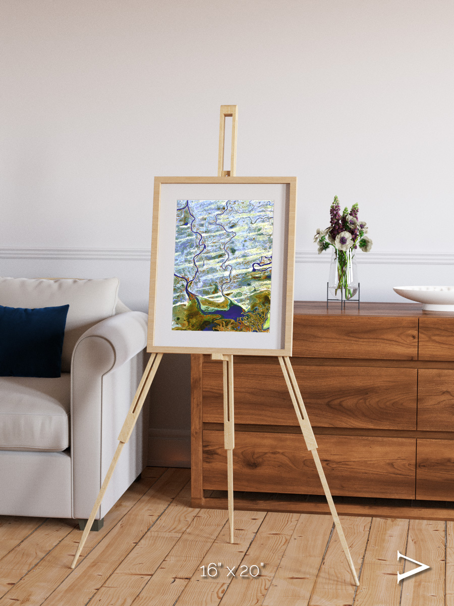 Islands in Blue, Niger River Framed & Mounted Print