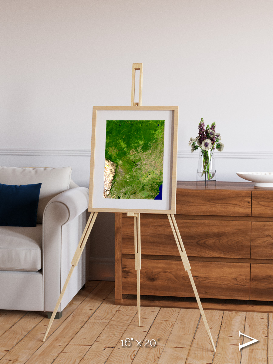 Ribbon River, South America Framed & Mounted Print