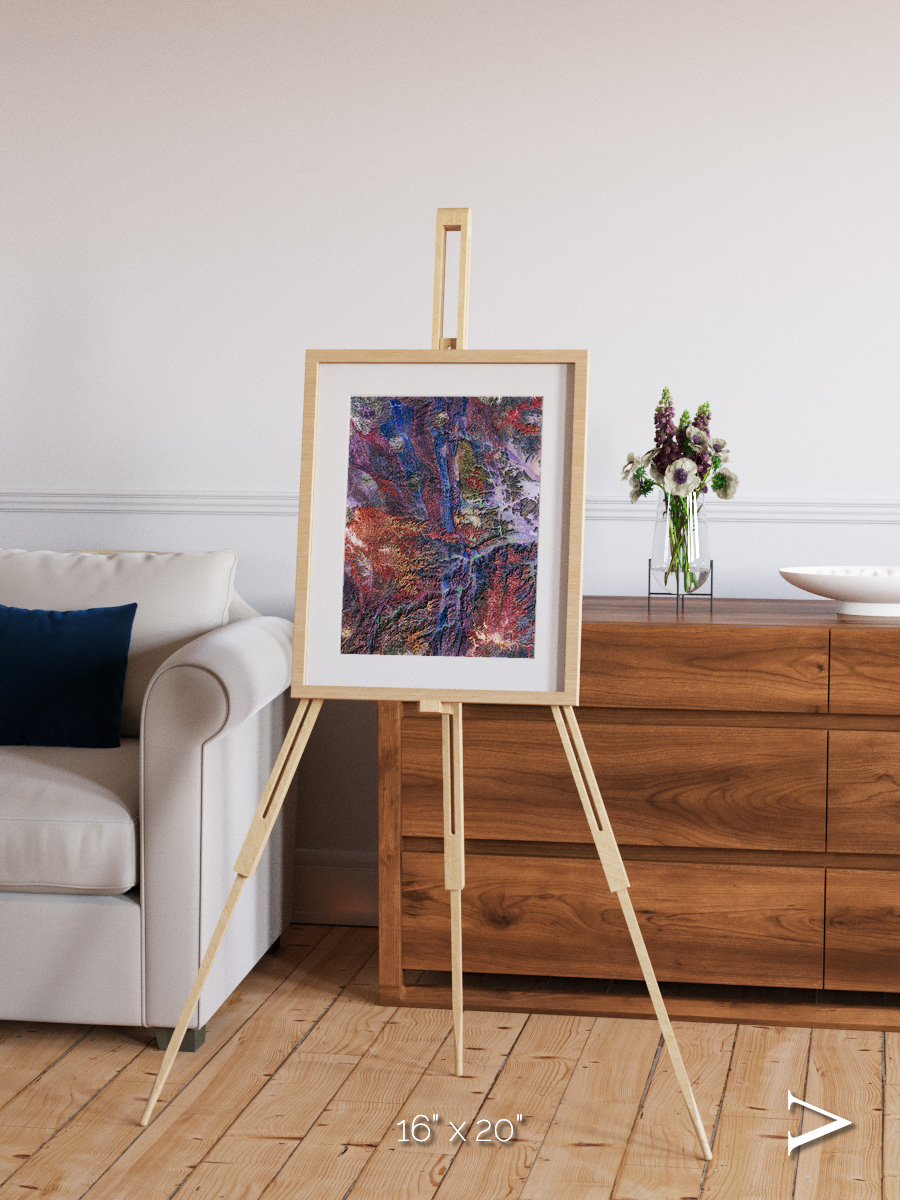 Geologic Tapestry, Asharah Fault Zone Framed & Mounted Print
