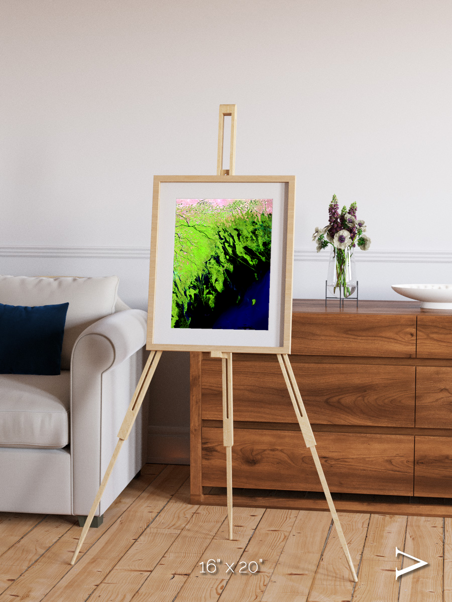 Delta Mosaic, Volga River Delta Framed & Mounted Print