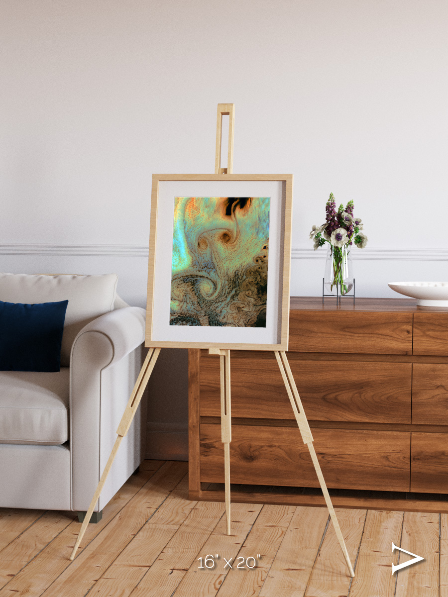 Atmospheric Patterns, Von Karman Vortices Framed & Mounted Print