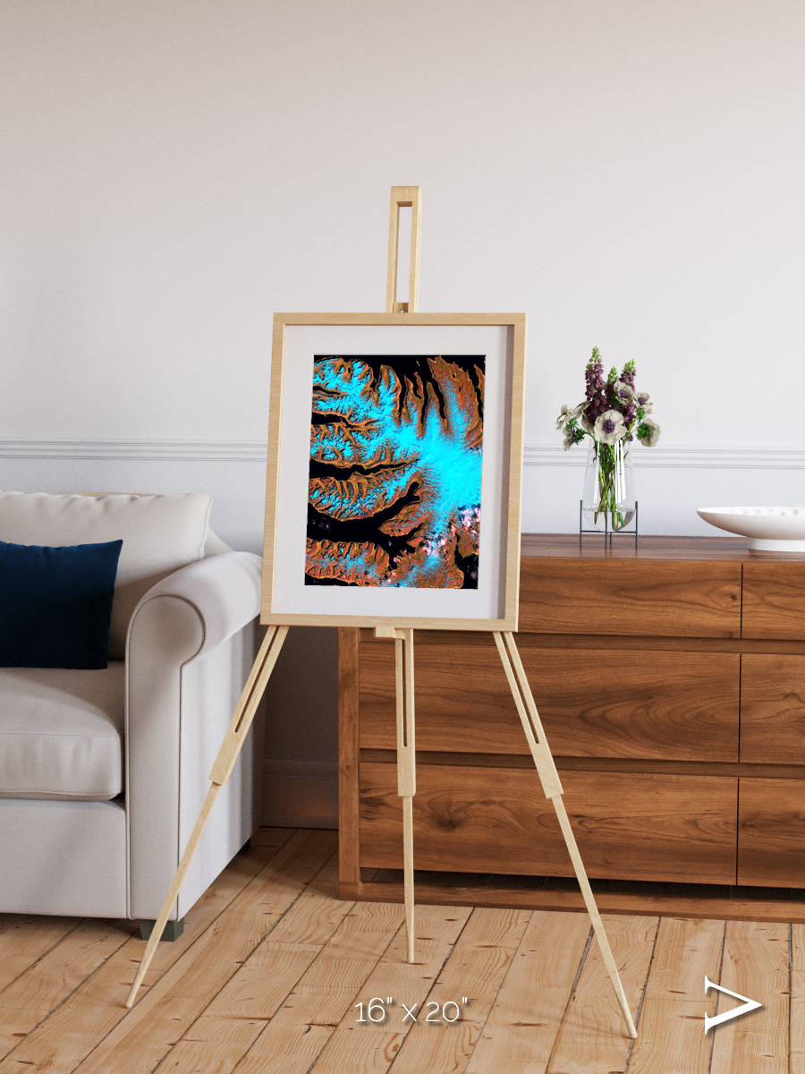 Frozen Currents, West Fjords Framed & Mounted Print