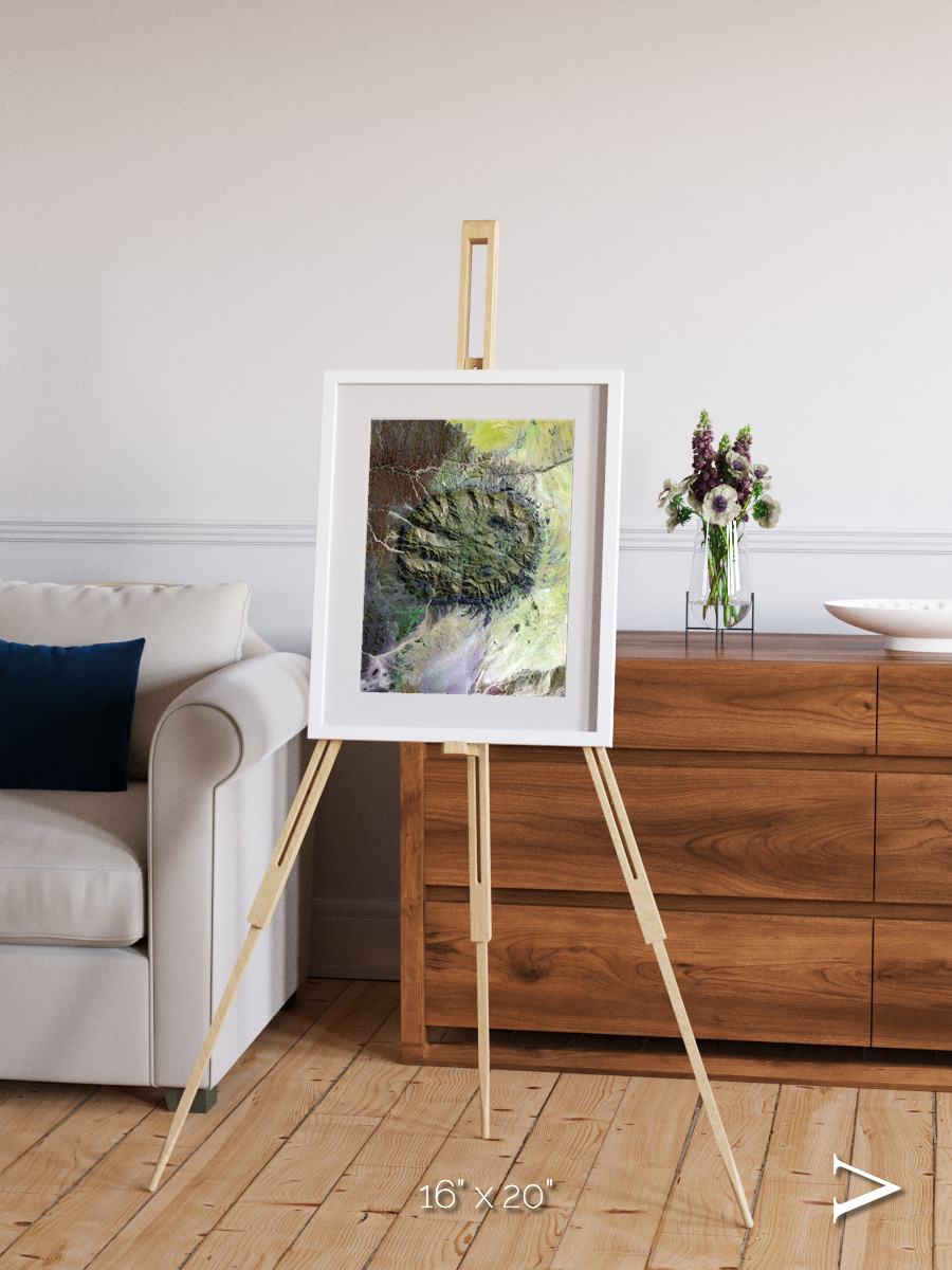 Windwritten Dunes, Brandberg Massif Framed & Mounted Print