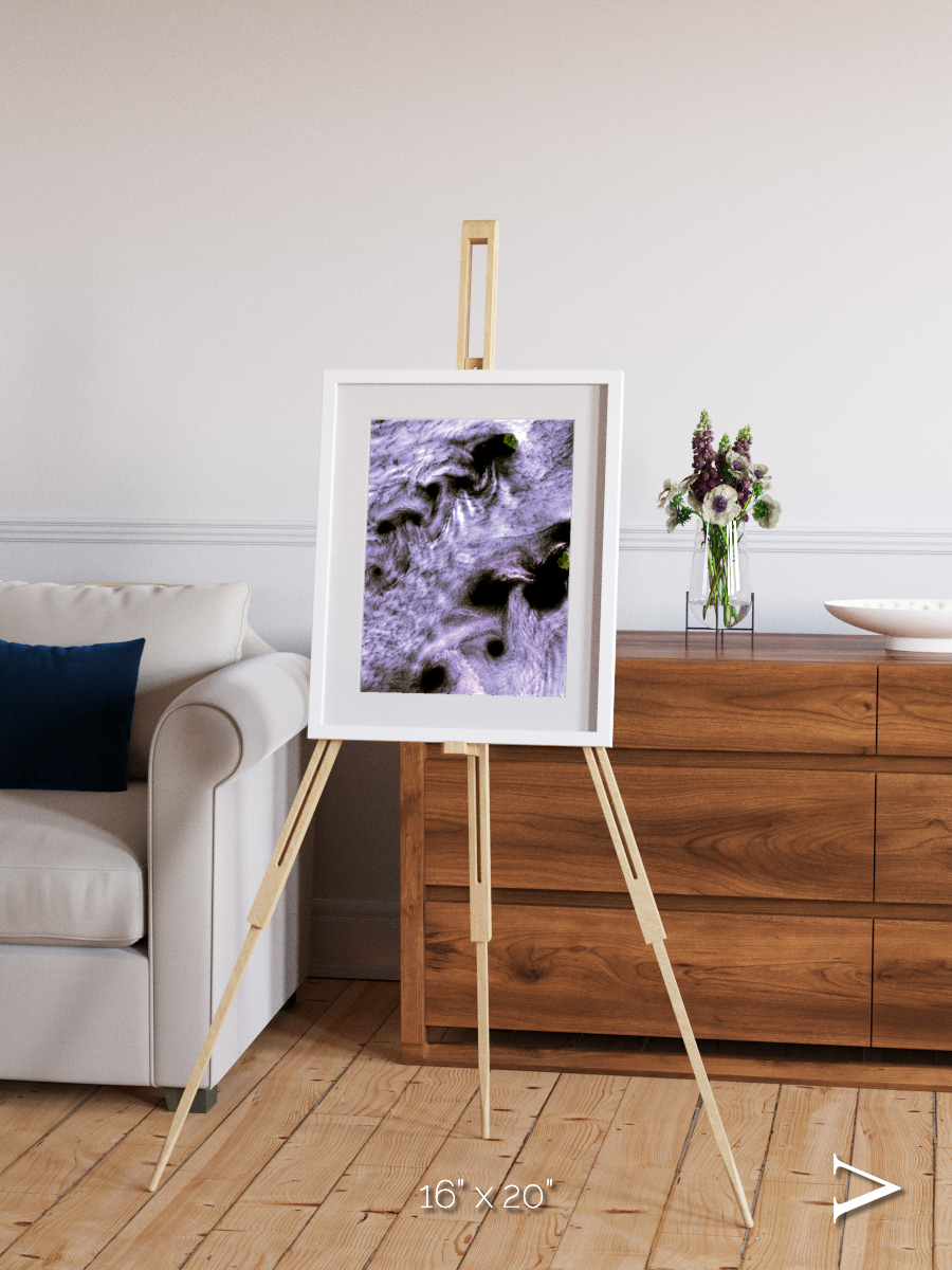 Vortices over Broutona, Kuril Islands Framed & Mounted Print