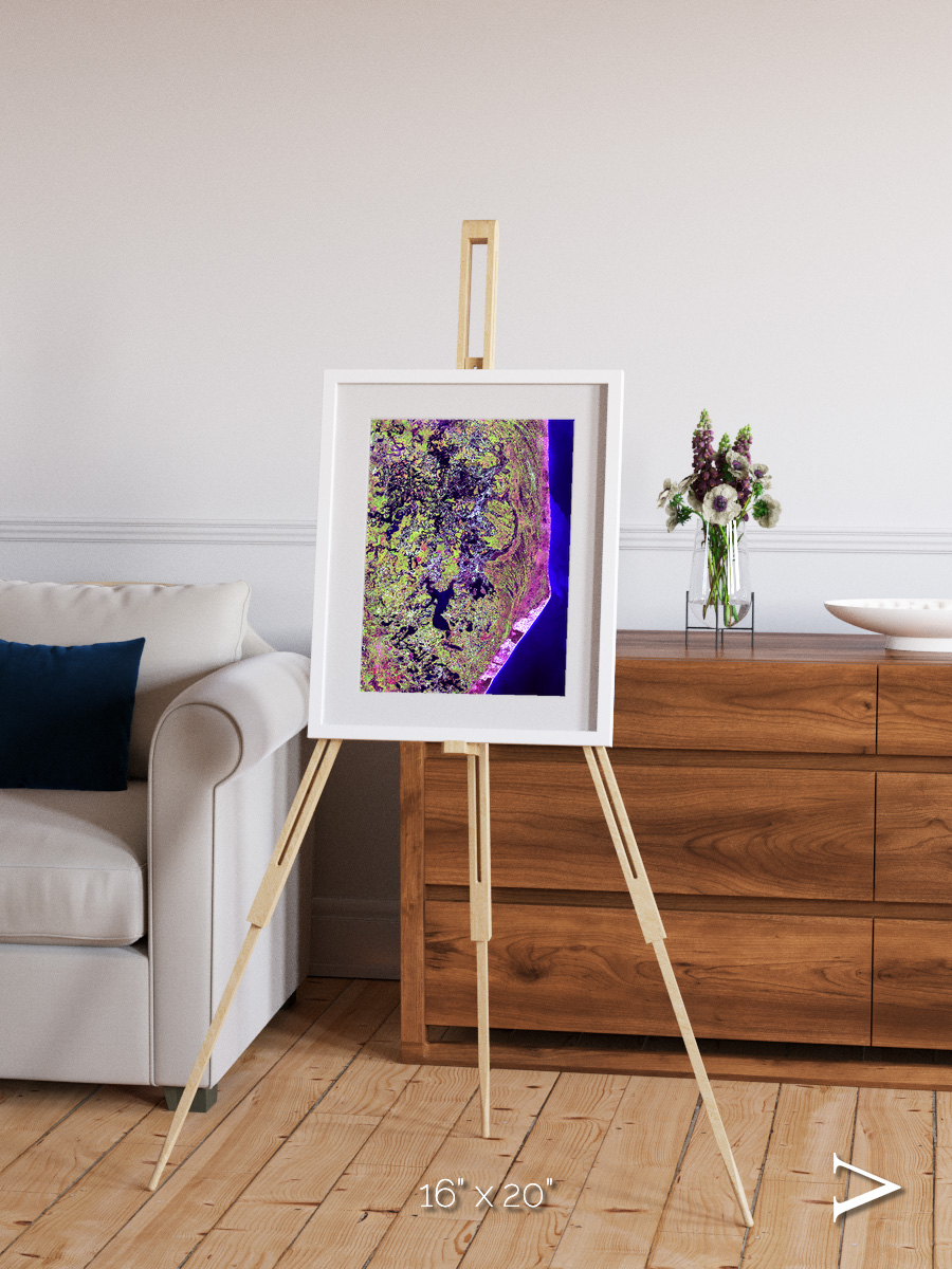 Wetland Mosaic, Cabo San Antonio Framed & Mounted Print