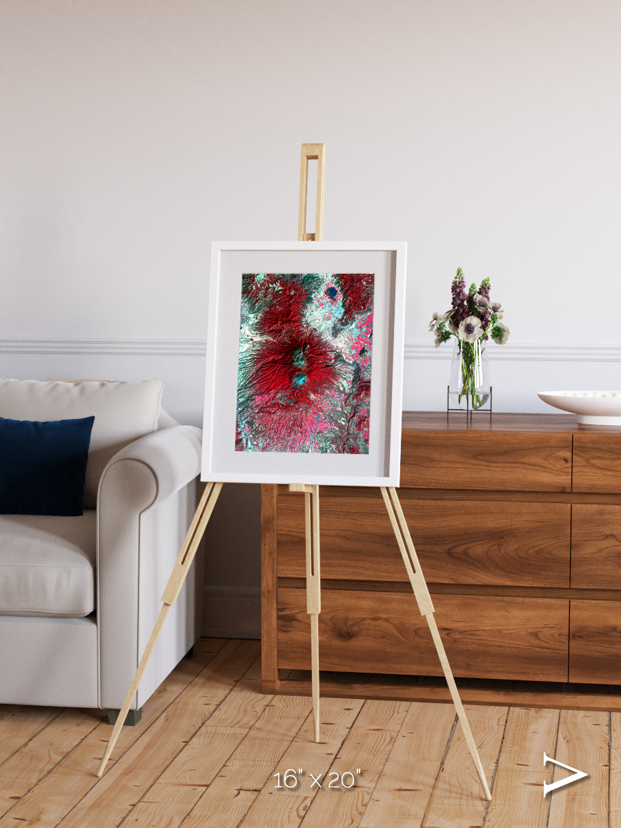 Lava Lines, Colima Volcano Framed & Mounted Print