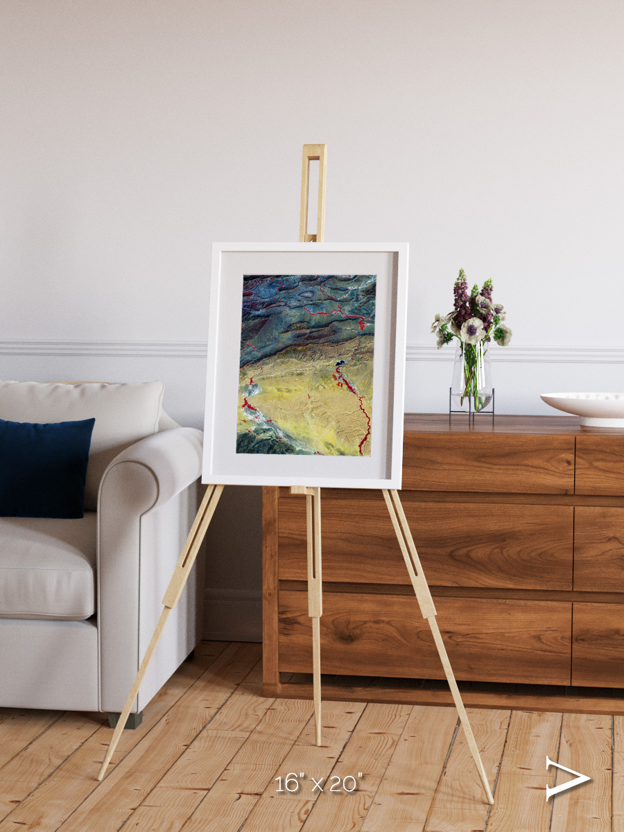 Crimson Veins, Atlas Mountains Framed & Mounted Print