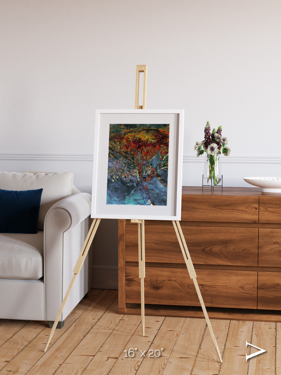 Geometric Fields, Eastern Kazakhstan Framed & Mounted Print