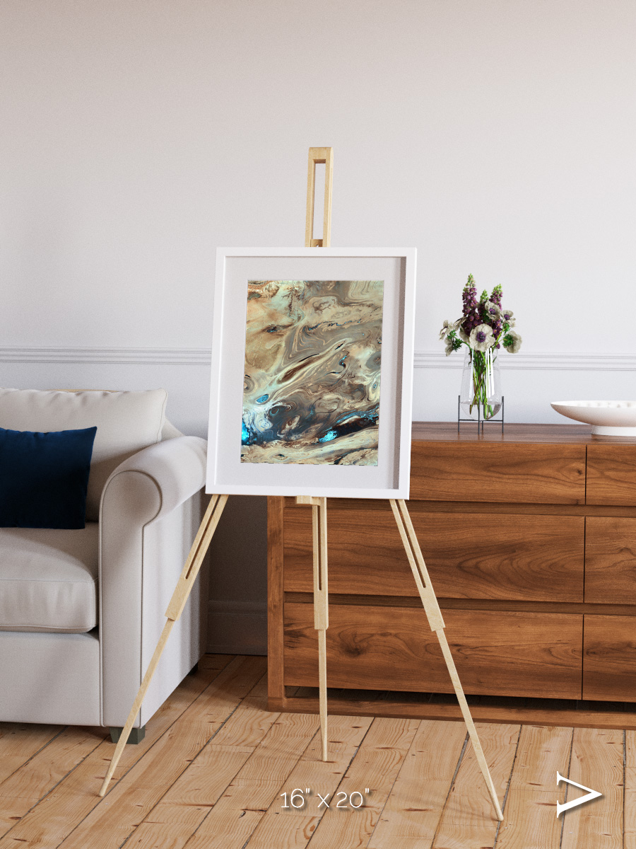 Saline Patterns, Dasht-e Kevir Framed & Mounted Print