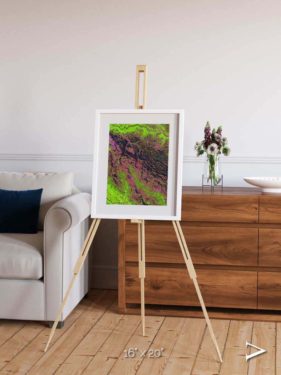 Channel Lines, Demini River Framed & Mounted Print