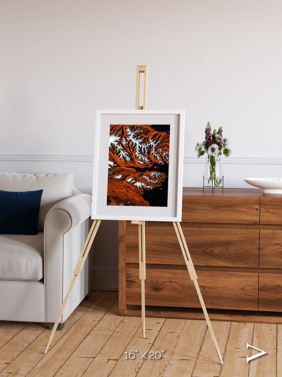 Striped Coast, Eyjafjörður Framed & Mounted Print