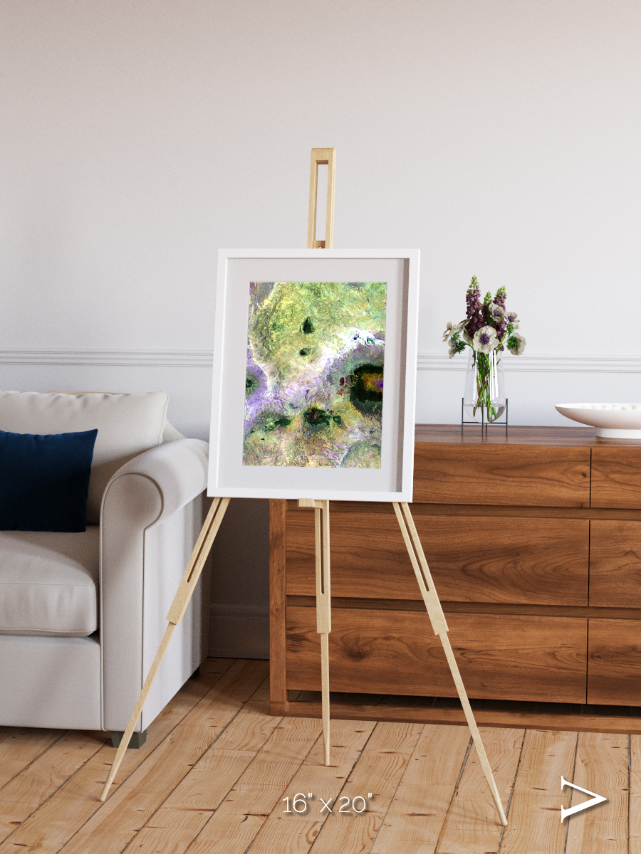 Folded Ridges, Kilimanjaro Framed & Mounted Print