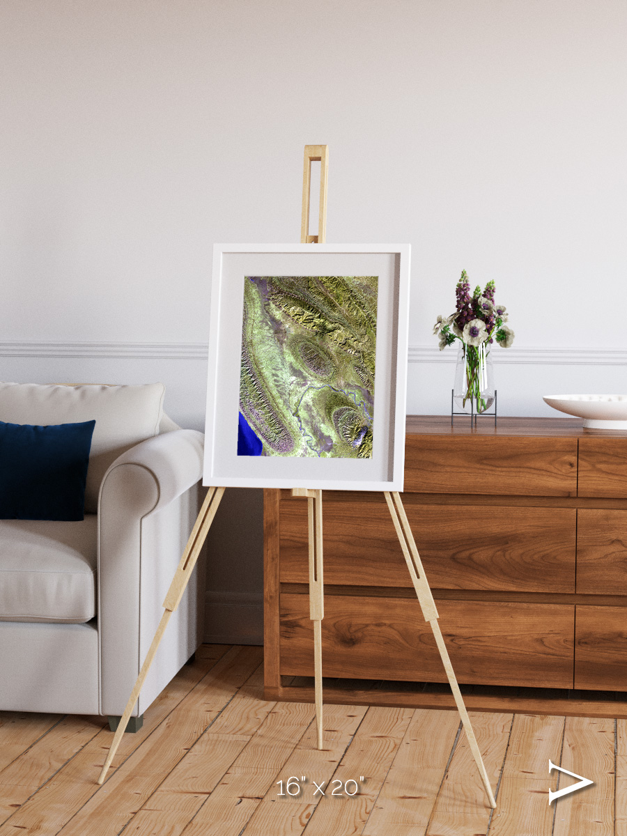 Channel Lines, Konari Iran Framed & Mounted Print